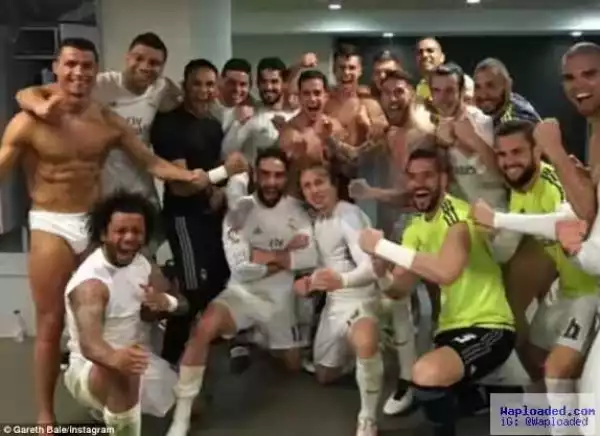 Ronaldo strips to his underwear as Madrid celebrate El Clasico win